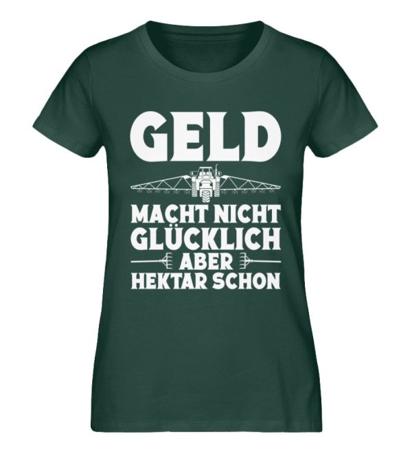 Geld macht nicht glücklich aber Hektar  - Damen Premium Bio Shirt Verkauf – Bild 5