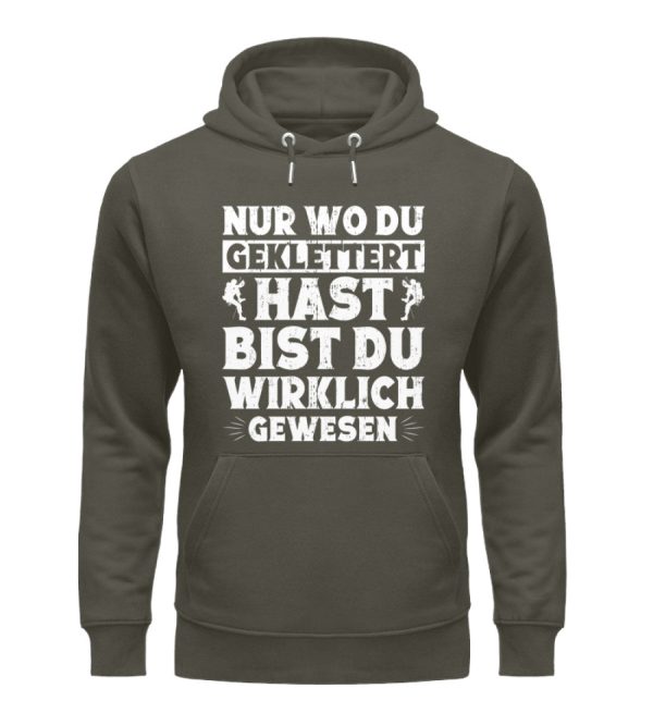 Nur wo du geklettert hast bist du gewesen  - Unisex Premium Bio Hoodie Zu verkaufen – Bild 5
