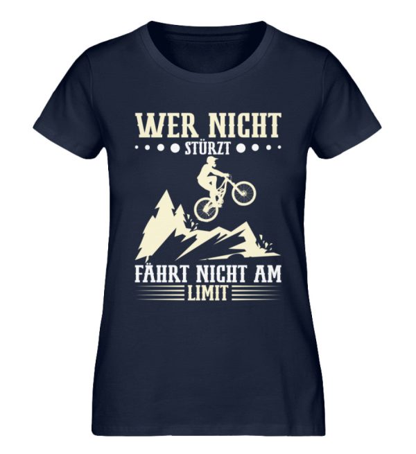 Wer nicht stürzt fährt nicht am Limit  - Damen Premium Bio Shirt Im Angebot – Bild 2