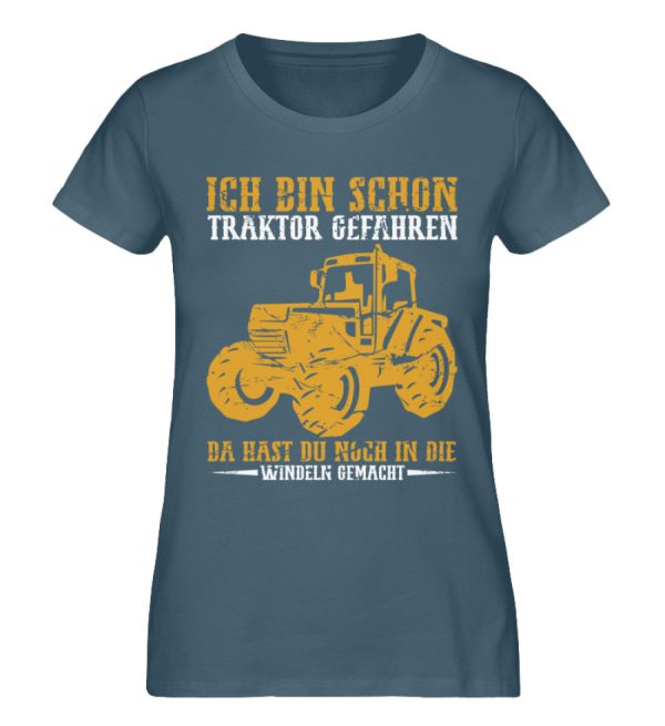 Ich bin Traktor gefahren da hast du in Windeln gemacht  - Damen Premium Bio Shirt Schn?ppchen – Bild 4