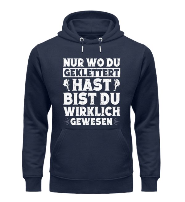 Nur wo du geklettert hast bist du gewesen  - Unisex Premium Bio Hoodie Zu verkaufen – Bild 2