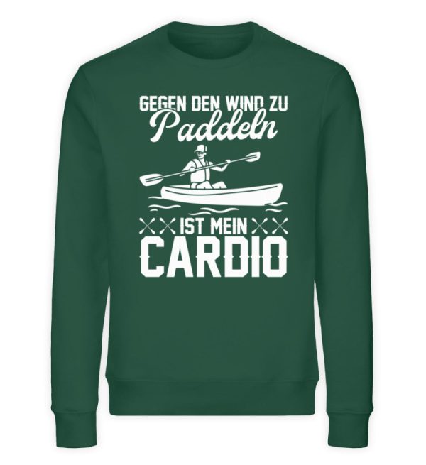 Gegen den Wind paddeln ist mein Cardio  - Unisex Bio Sweatshirt Jetzt online – Bild 4