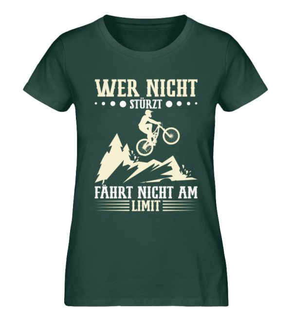 Wer nicht stürzt fährt nicht am Limit  - Damen Premium Bio Shirt Im Angebot – Bild 5