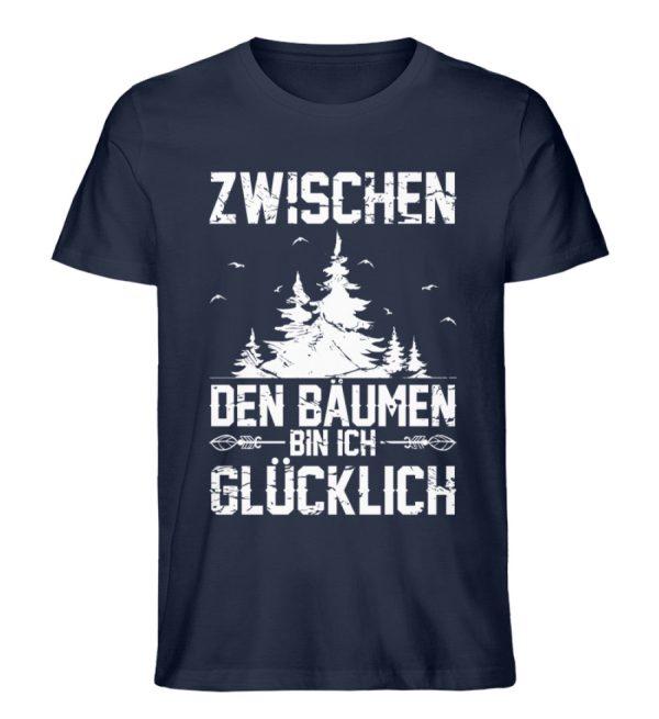 Zwischen den Bäumen bin ich glücklich  - Unisex Premium Bio Shirt Online – Bild 2