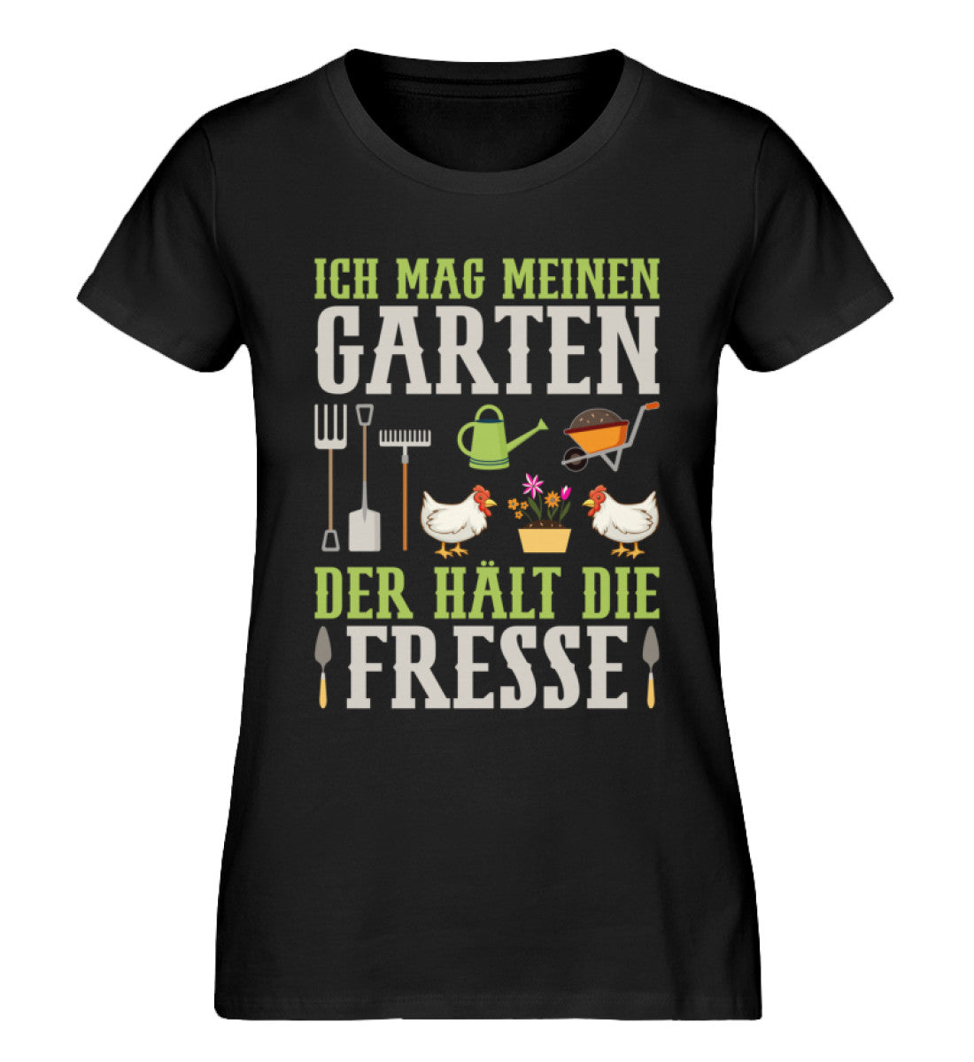 Ich mag meinen Garten der hält die Fresse  – Damen Premium Bio Shirt Im Angebot