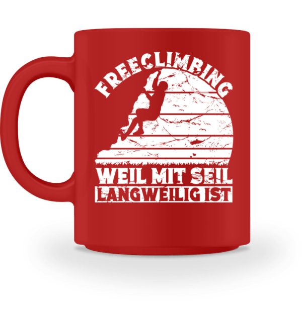Freeclimbing weil mit Seil langweilig ist  - Tasse Online-Verkauf – Bild 3