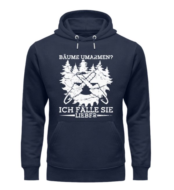 Bäume umarmen ich fälle lieber  - Unisex Premium Bio Hoodie Online-Verkauf – Bild 2