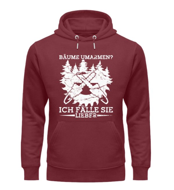 Bäume umarmen ich fälle lieber  - Unisex Premium Bio Hoodie Online-Verkauf – Bild 3