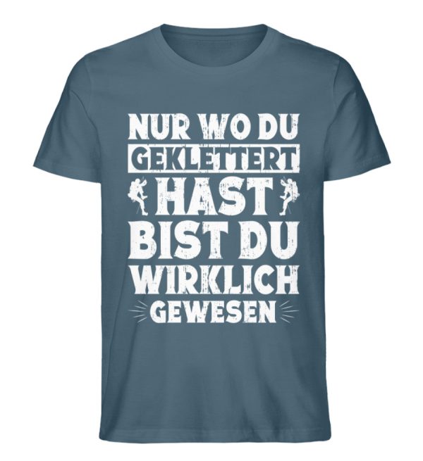 Nur wo du geklettert hast bist du gewesen - Unisex Premium Bio Shirt Zu verkaufen – Bild 5