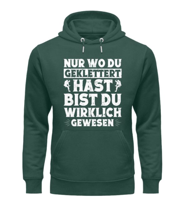 Nur wo du geklettert hast bist du gewesen  - Unisex Premium Bio Hoodie Zu verkaufen – Bild 4
