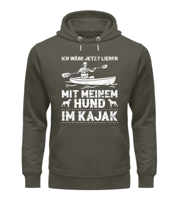 Mit meinem Hund im Kajak  - Unisex Premium Bio Hoodie Rabatt – Bild 5