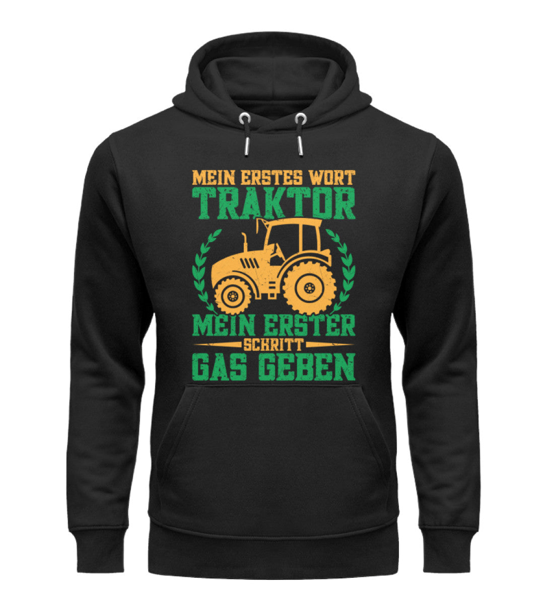 Erstes Wort Traktor erster Schritt Gas geben  – Unisex Premium Bio Hoodie Angebot