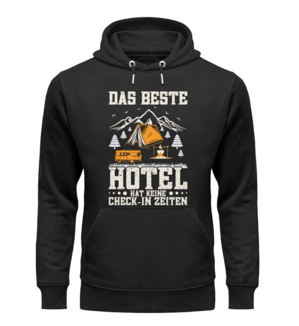 Das beste Hotel hat keine Check-In Zeiten  - Unisex Premium Bio Hoodie Angebot