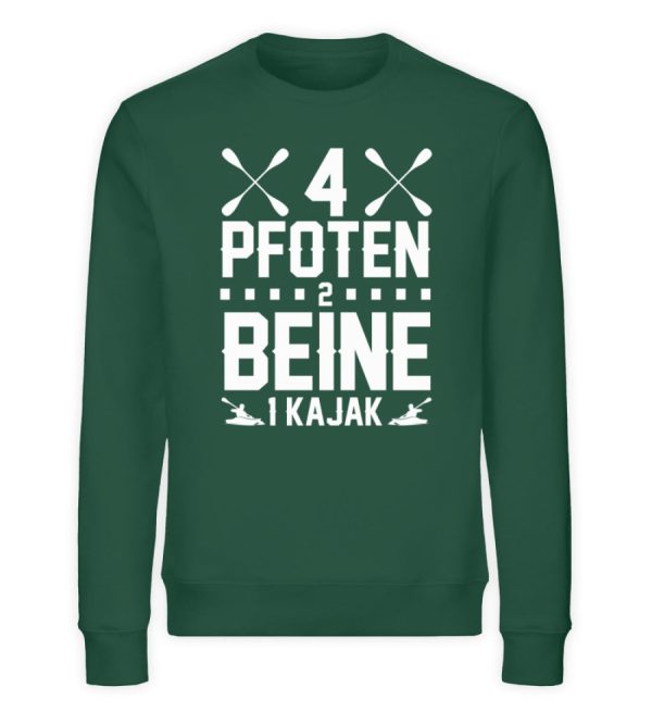 4 Pfoten 2 Beine 1 Kajak  - Unisex Bio Sweatshirt Online – Bild 4
