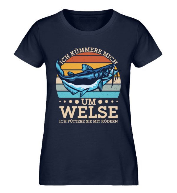 Ich füttere Welse mit Ködern  - Damen Premium Bio Shirt Online – Bild 2