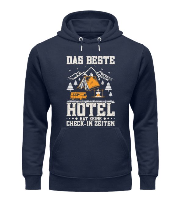 Das beste Hotel hat keine Check-In Zeiten  - Unisex Premium Bio Hoodie Angebot – Bild 2
