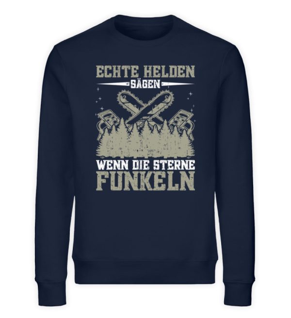Echte Helden sägen wenn die Sterne funkeln  - Unisex Bio Sweatshirt Online-Verkauf – Bild 2