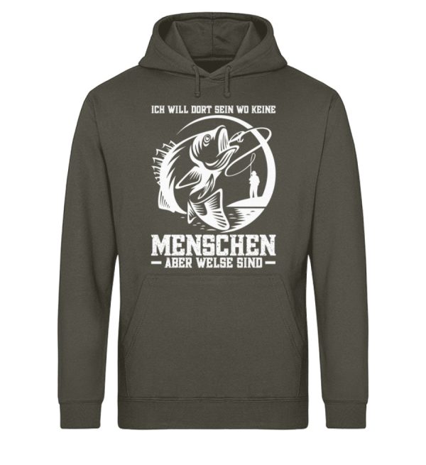 Keine Menschen aber Welse  - Unisex Bio Hoodie Online-Verkauf – Bild 5
