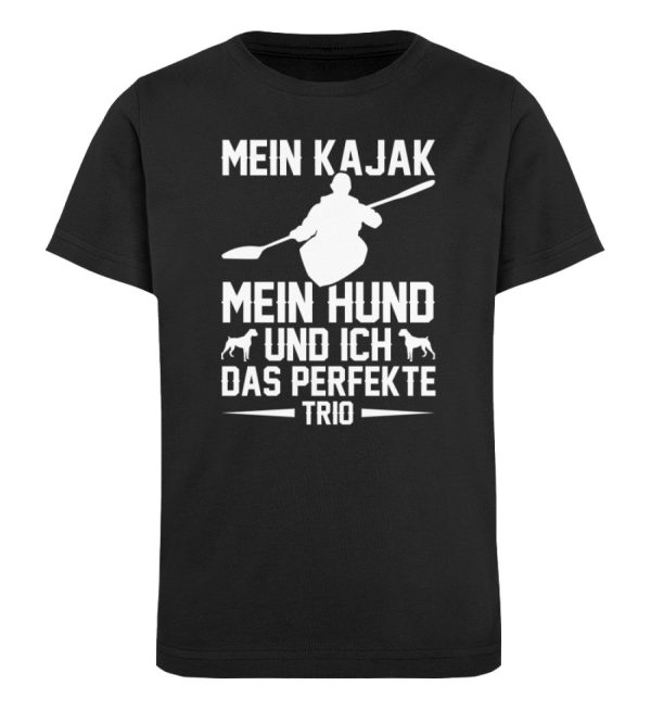 Perfekte Trio Ich Kajak und Hund  - Kinder Bio Shirt Rabatt