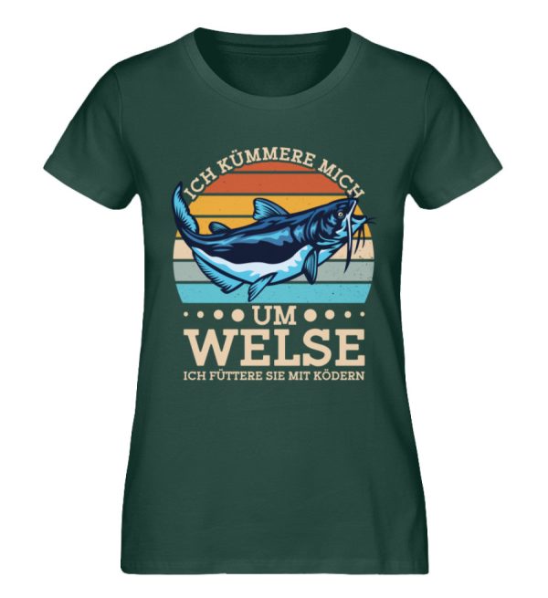 Ich füttere Welse mit Ködern  - Damen Premium Bio Shirt Online – Bild 5