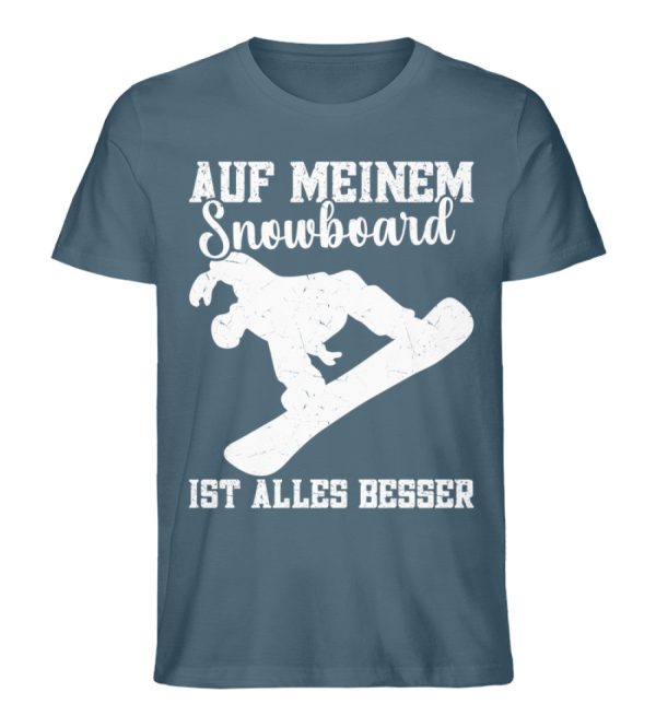 Auf meinem Snowboard ist alles besser  - Unisex Premium Bio Shirt Online-Schn?ppchen – Bild 5