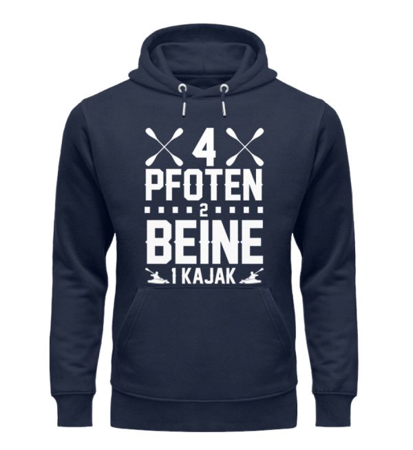 4 Pfoten 2 Beine 1 Kajak  - Unisex Premium Bio Hoodie Verkauf – Bild 2