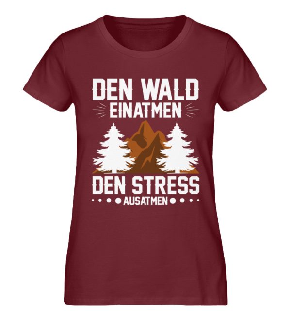 Wald einatmen und Stress ausatmen  - Damen Premium Bio Shirt Online-Schn?ppchen – Bild 3