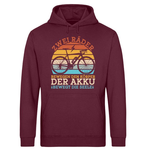 Räder bewegen den Körper Akku die Seele  - Unisex Bio Hoodie Online-Schn?ppchen – Bild 3