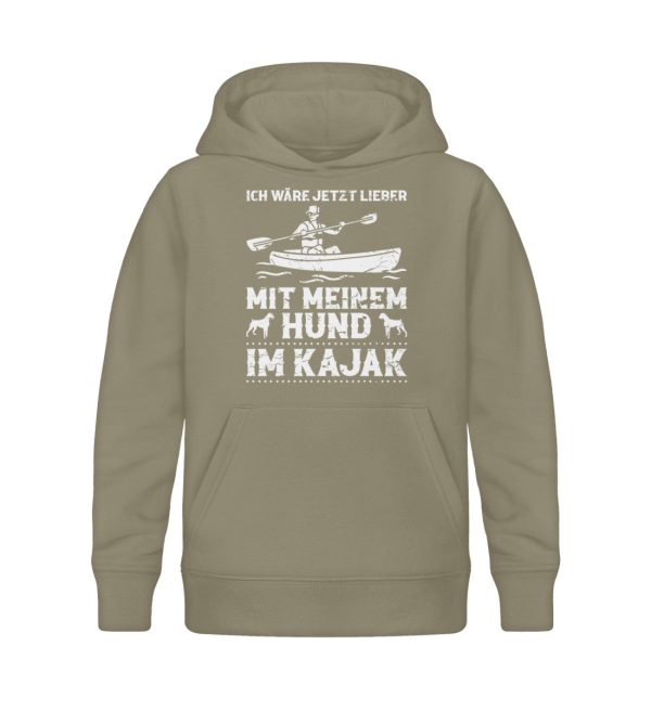 Mit meinem Hund im Kajak  - Kinder Bio Hoodie Jetzt online – Bild 4