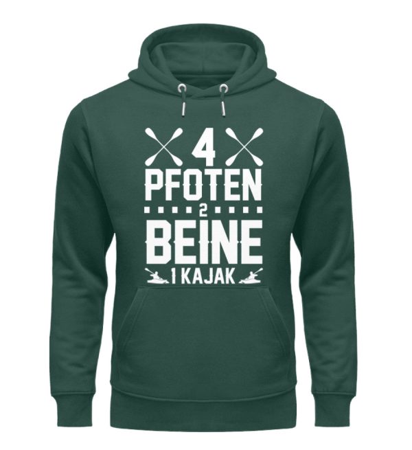 4 Pfoten 2 Beine 1 Kajak  - Unisex Premium Bio Hoodie Verkauf – Bild 4