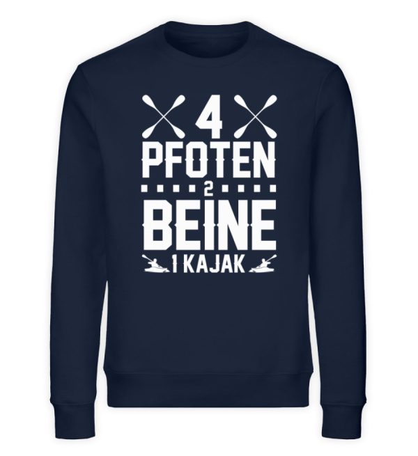 4 Pfoten 2 Beine 1 Kajak  - Unisex Bio Sweatshirt Online – Bild 2