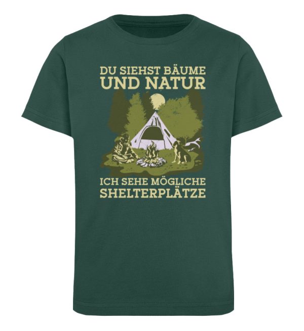 Du siehst Bäume ich sehe Shelterplätze  - Kinder Bio Shirt Mode – Bild 4