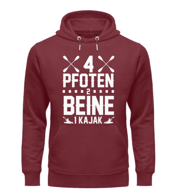 4 Pfoten 2 Beine 1 Kajak  - Unisex Premium Bio Hoodie Verkauf – Bild 3