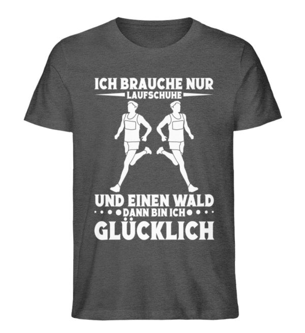 Brauche Laufschuhe und Wald für Glück  - Unisex Premium Bio Shirt Mode – Bild 3