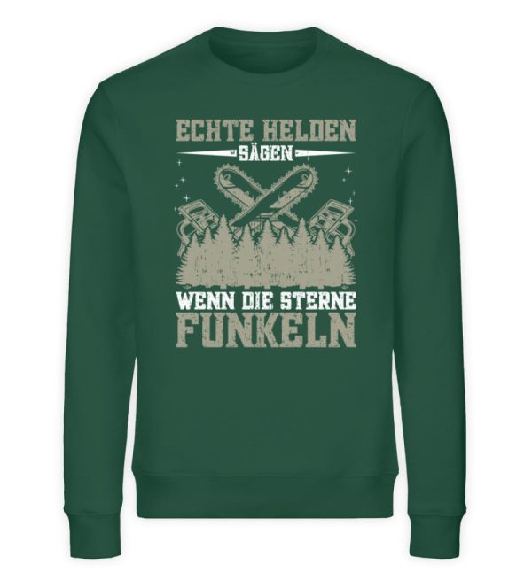 Echte Helden sägen wenn die Sterne funkeln  - Unisex Bio Sweatshirt Online-Verkauf – Bild 4