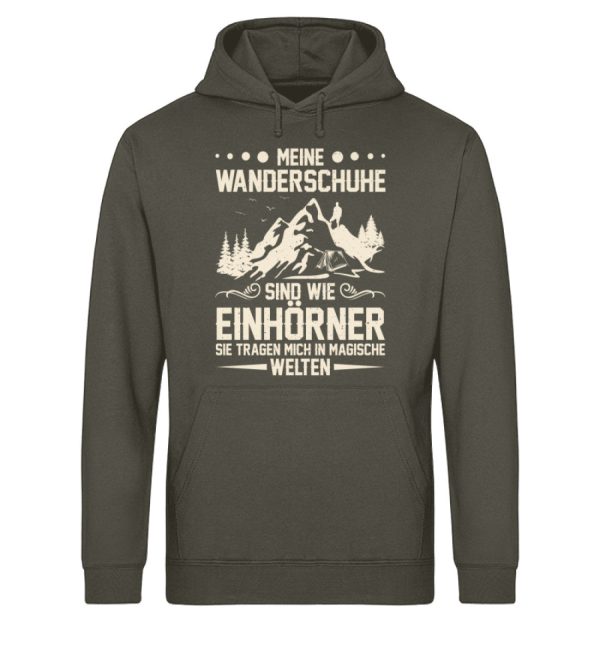 Meine Wanderschuhe sind wie Einhörner  - Unisex Bio Hoodie Verkauf – Bild 5