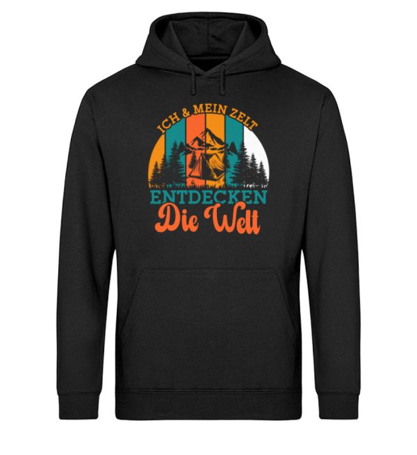 Ich und mein Zelt entdecken die Welt  - Unisex Bio Hoodie Verkauf