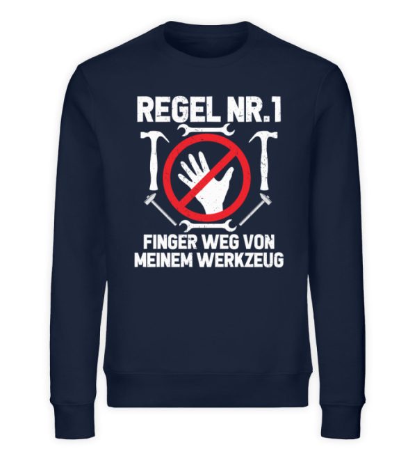 Finger weg von meinem Werkzeug  - Unisex Bio Sweatshirt Online – Bild 2