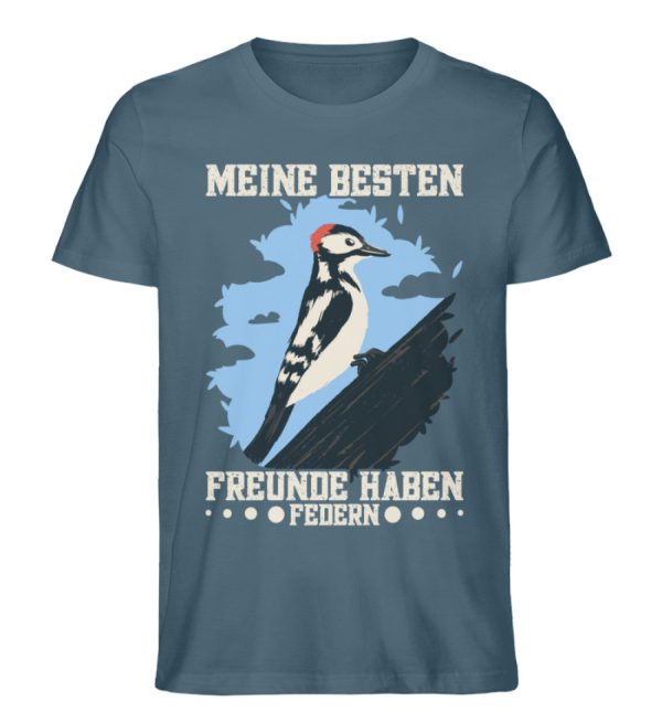 Meine besten Freunde haben Federn Specht  - Unisex Premium Bio Shirt Mode – Bild 5