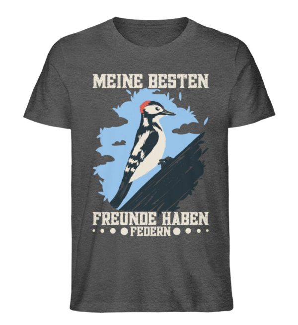 Meine besten Freunde haben Federn Specht  - Unisex Premium Bio Shirt Mode – Bild 3