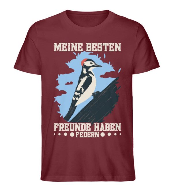 Meine besten Freunde haben Federn Specht  - Unisex Premium Bio Shirt Mode – Bild 4