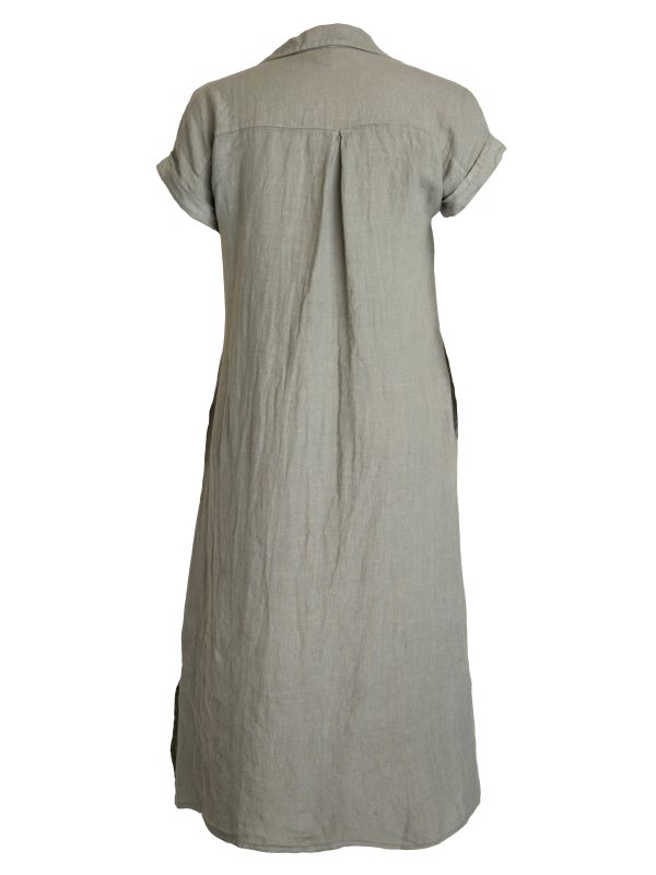 POLETTE Linen Dress - Army Mode – Bild 5