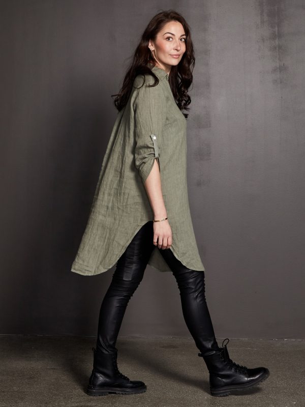 POLETTE linen tunic - Army Online-Verkauf – Bild 4