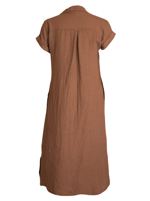 POLETTE Linen Dress - Mocca Mousse Mode – Bild 5
