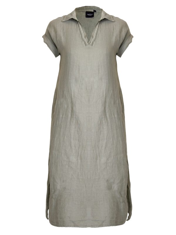 POLETTE Linen Dress - Army Mode