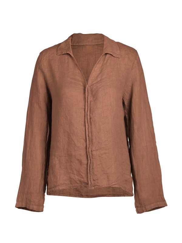 POLETTE linen shirt - Mocca Mousse Verkauf